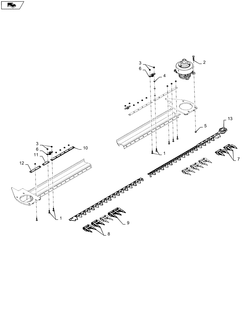 Схема запчастей Case IH DH253 - (58.110.BD[11]) - CUTTERBAR, SINGLE KNIFE, W/SCHUMACHER (58) - ATTACHMENTS/HEADERS