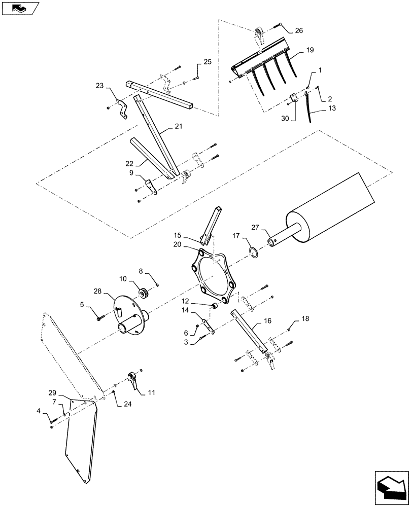 Схема запчастей Case IH DH253 - (58.101.AM[02]) - REEL, UII, SPLIT, W/PLASTIC FINGERS, 6-BAT (58) - ATTACHMENTS/HEADERS