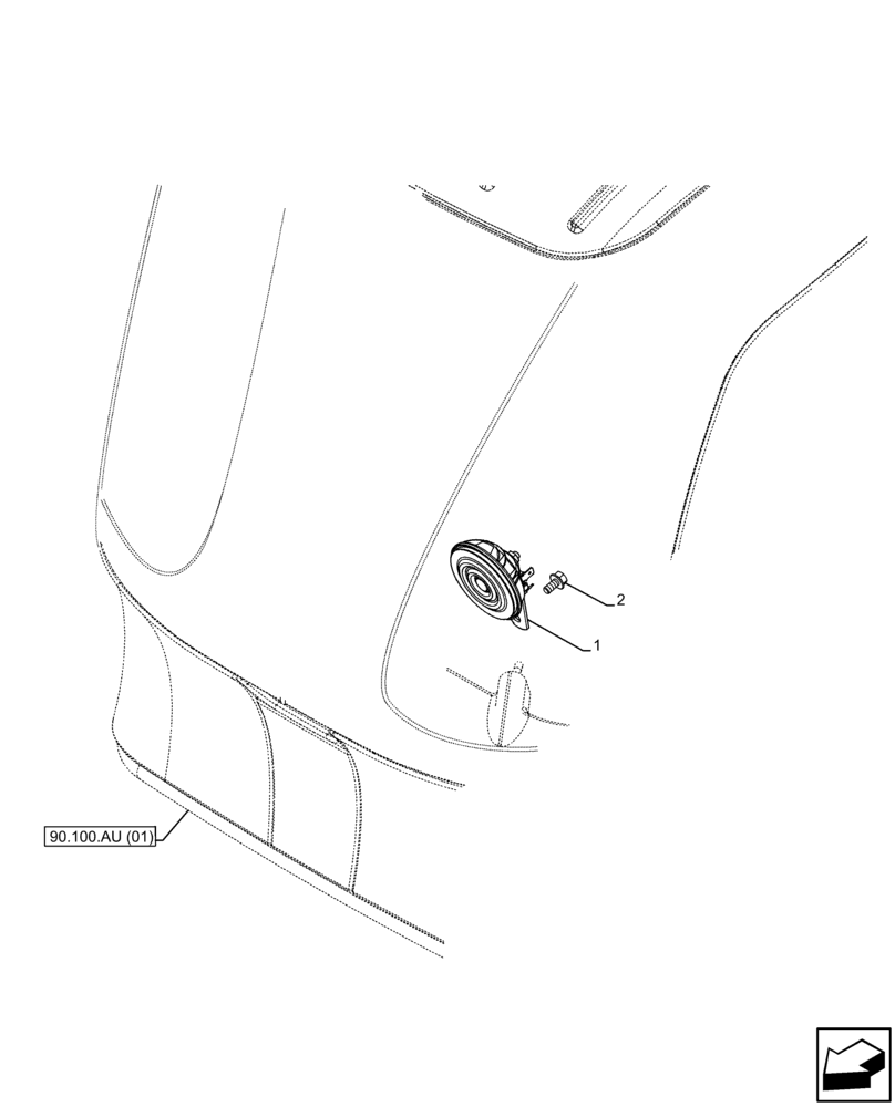 Схема запчастей Case IH FARMALL 75C - (55.408.AG) - VAR - 333756, 334193, 334991, 334992, 334994 - HORN (55) - ELECTRICAL SYSTEMS