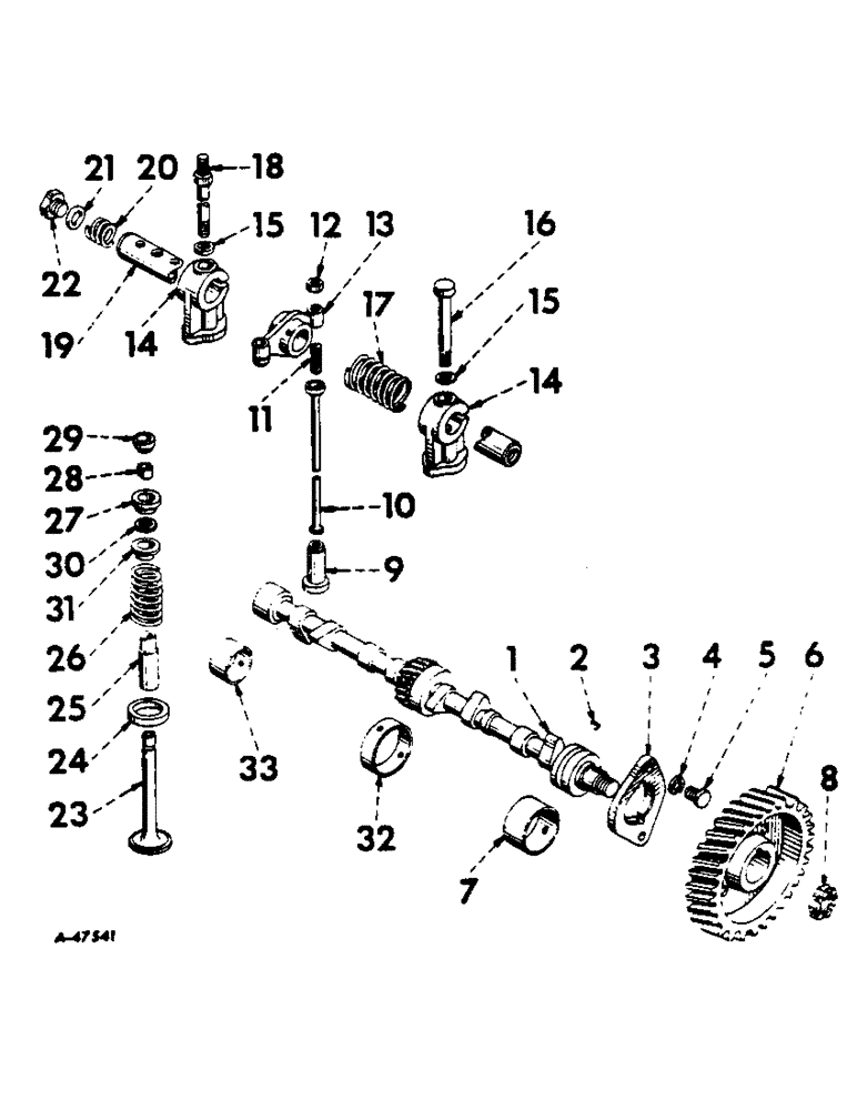 Схема запчастей Case IH 350 - (060) - DIESEL ENGINE, CAMSHAFT, VALVES AND VALVE LEVERS (01) - ENGINE
