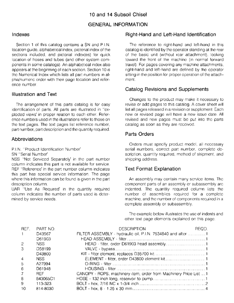 Схема запчастей Case IH 14 - (1-04) - GENERAL INFORMATION (00) - PICTORIAL INDEX