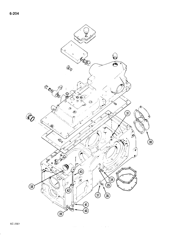 Схема запчастей Case IH 385 - (6-204) - REAR FRAME, COVER AND CONNECTIONS (CONTD) (06) - POWER TRAIN
