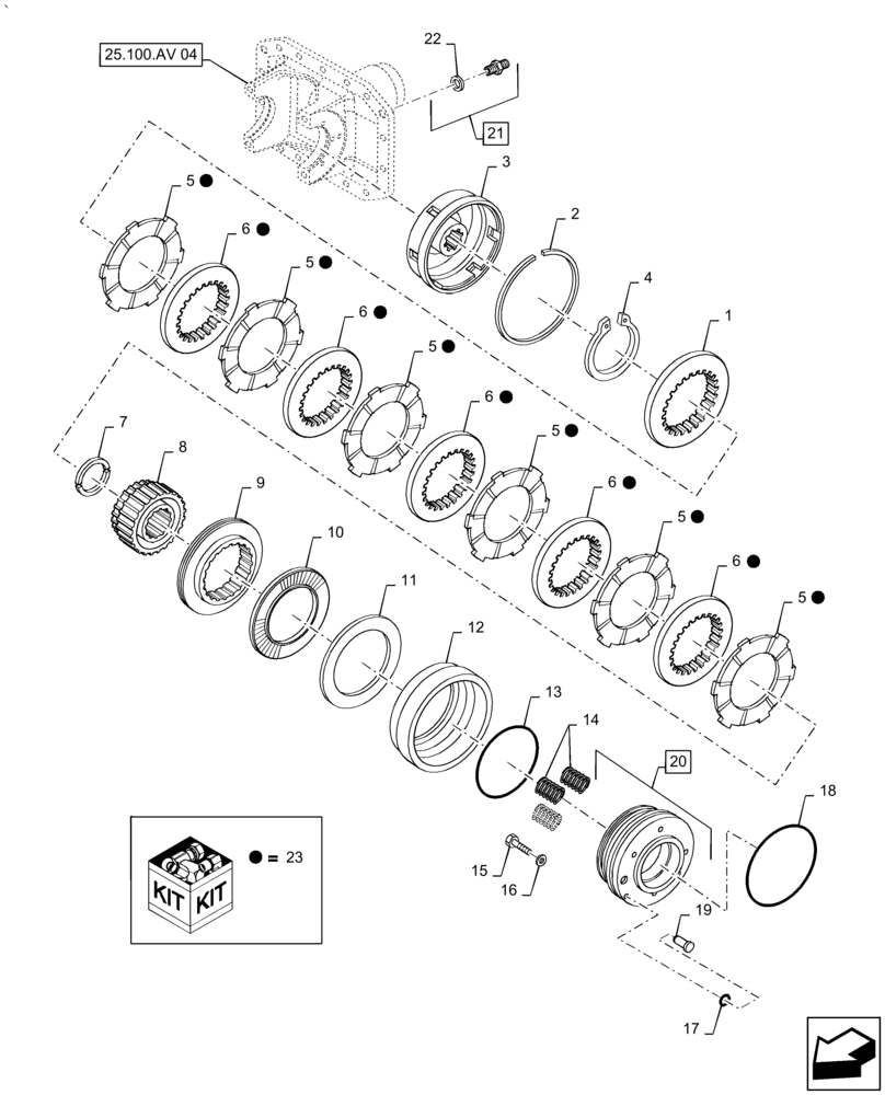 Схема запчастей Case IH PUMA1854 - (25.102.AC[03]) - FRONT AXLE, HYDRAULIC DIFFERENTIAL LOCK (25) - FRONT AXLE SYSTEM