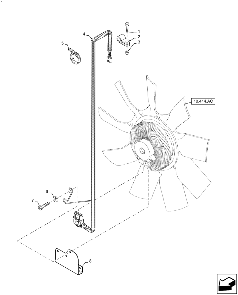 Схема запчастей Case IH PUMA 2304 - (55.012.AE) - VISCTRONIC FAN HARNESS (55) - ELECTRICAL SYSTEMS