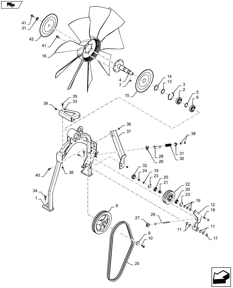 Схема запчастей Case IH 7140 - (10.414.AC[03]) - ENGINE FAN DRIVE (10) - ENGINE
