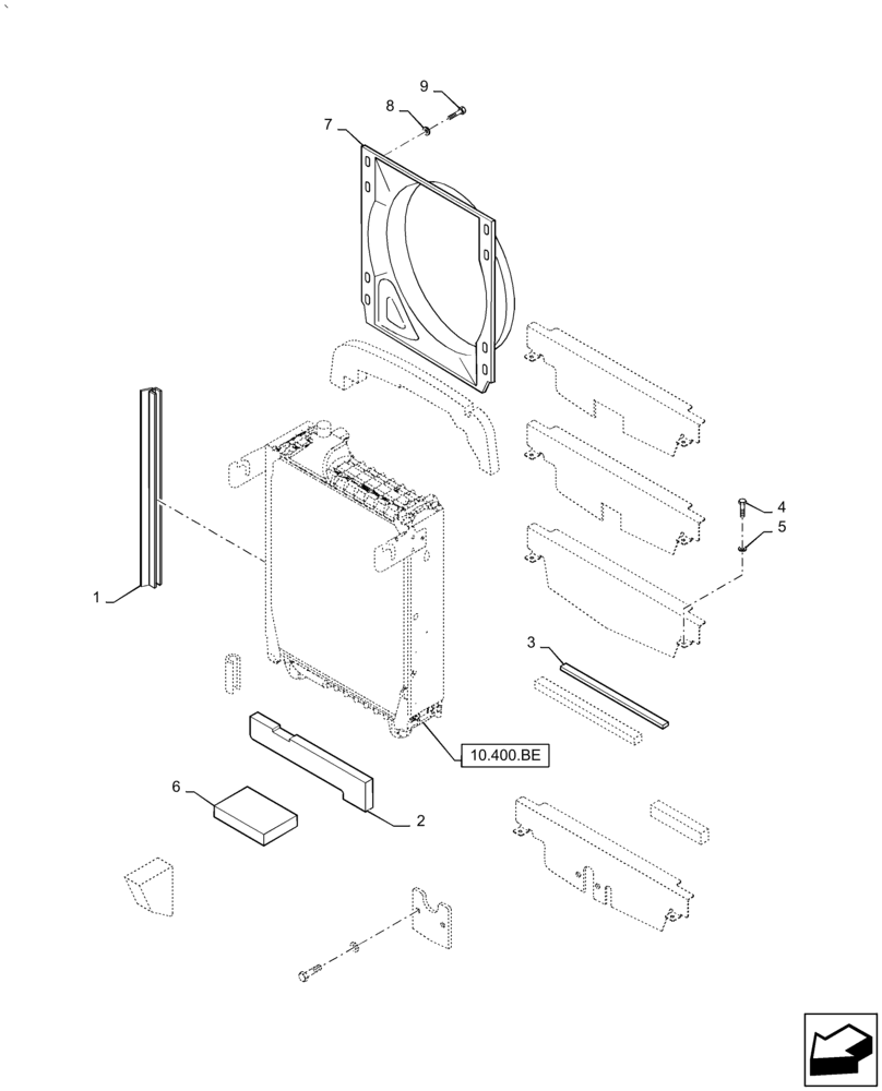 Схема запчастей Case IH PUMA 2304 - (10.400.BF[02]) - RADIATOR DUCT, SEAL (10) - ENGINE