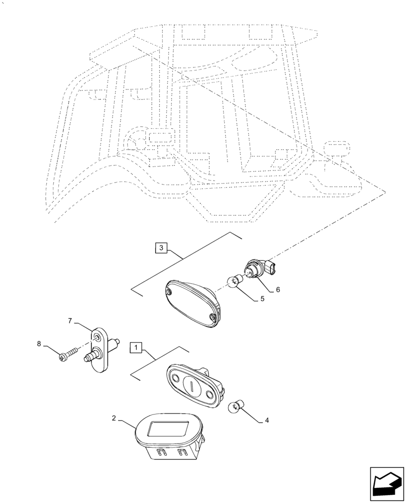 Схема запчастей Case IH PUMA 2304 - (55.514.AA) - CAB LIGHT (55) - ELECTRICAL SYSTEMS