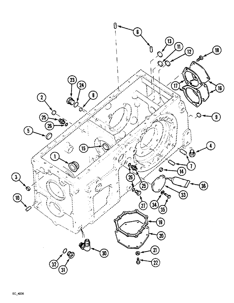 Схема запчастей Case IH 4230 - (6-028) - REAR FRAME (06) - POWER TRAIN