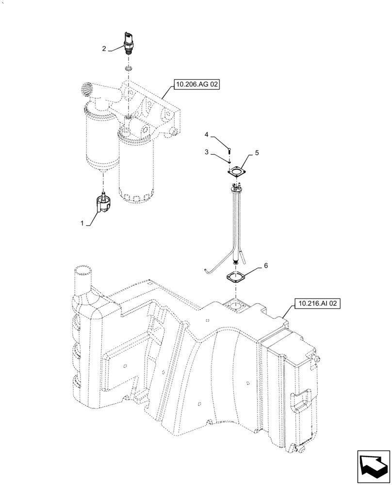 Схема запчастей Case IH PUMA1854 - (55.011.AC) - FUEL SYSTEM GAUGE AND SENSORS (55) - ELECTRICAL SYSTEMS