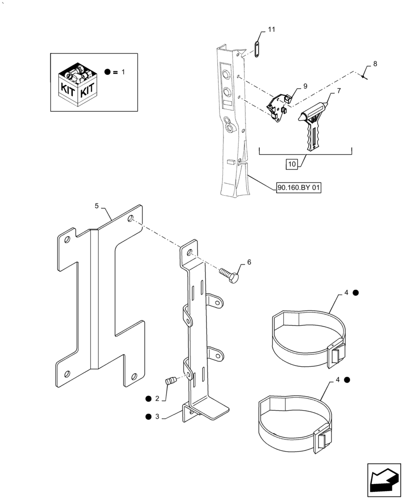 Схема запчастей Case IH PUMA1854 - (05.102.AA) - FIRE EXTINGUISHER PREDISPOSITION AND EMERGENCY EXIT HAMMER (05) - SERVICE & MAINTENANCE