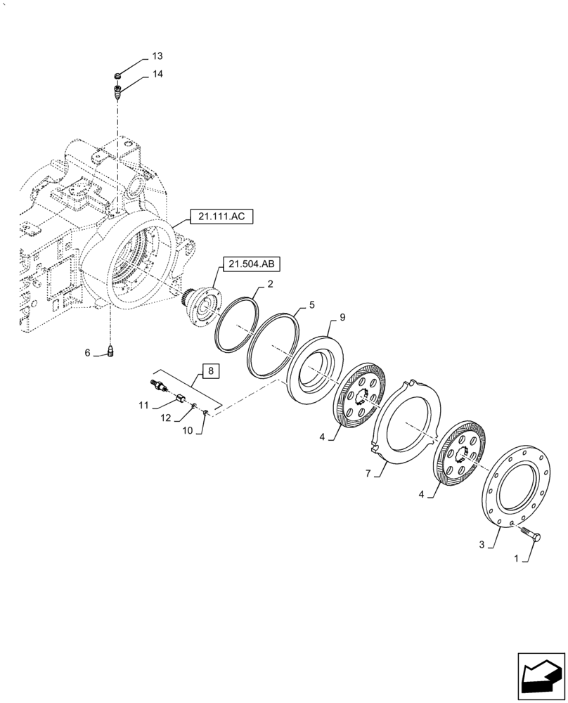 Схема запчастей Case IH PUMA1854 - (33.110.AV[01]) - TRANSMISSION BRAKES (33) - BRAKES & CONTROLS
