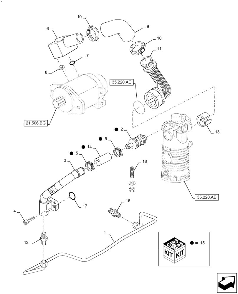 Схема запчастей Case IH PUMA1854 - (35.100.BG) - PUMPS FOR HYDRAULIC SYSTEM AND LIFT - PUMPS (35) - HYDRAULIC SYSTEMS