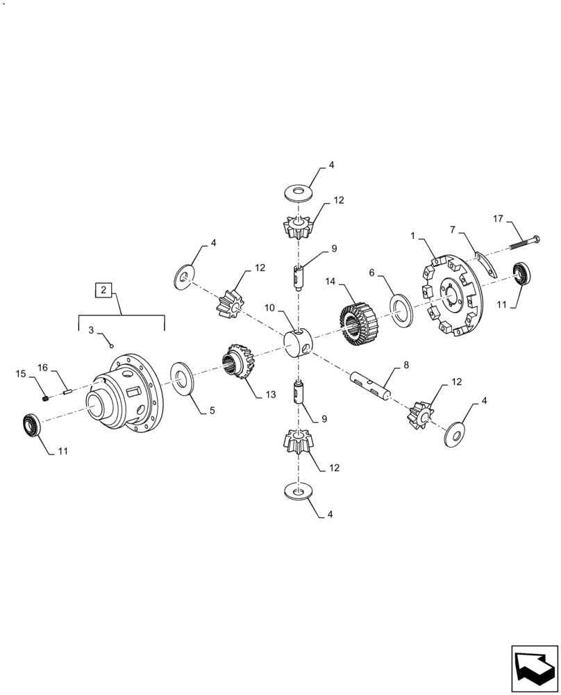 Схема запчастей Case IH PUMA 2304 - (21.182.AF) - DIFFERENTIAL GEAR (21) - TRANSMISSION