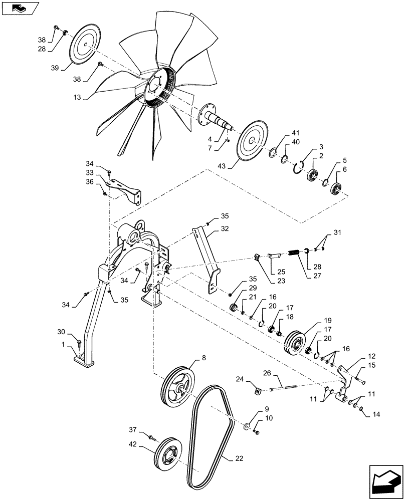 Схема запчастей Case IH 5140 - (10.414.AC[01]) - ENGINE FAN DRIVE (10) - ENGINE