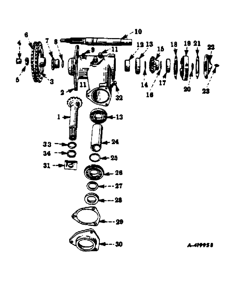 Схема запчастей Case IH 414 - (104) - LEFT PICKER DRUM DRIVE (58) - ATTACHMENTS/HEADERS