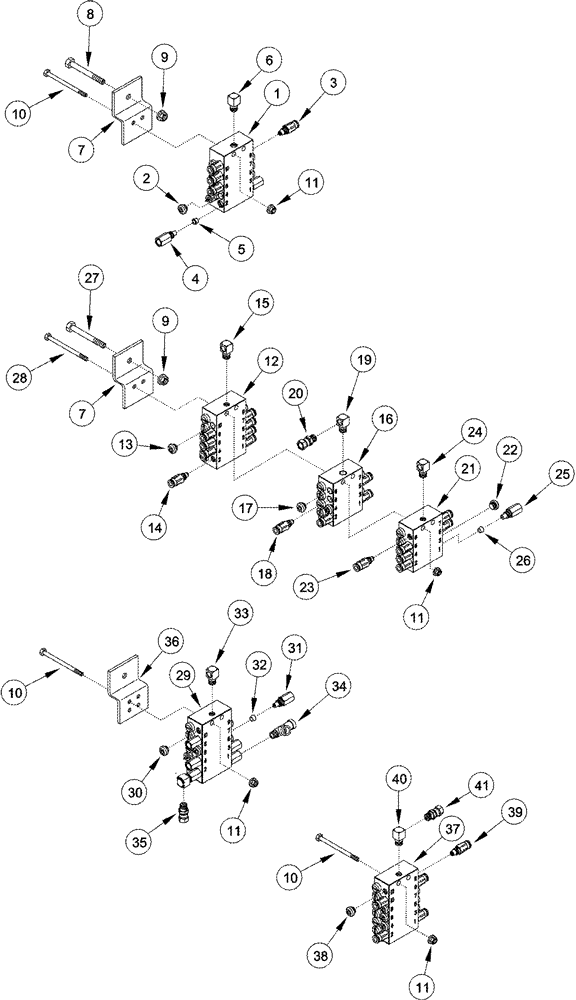Схема запчастей Case IH 2555 - (09A-49) - AUTOMATIC LUBRICATION SYSTEM VALVES - 5 ROW (13) - PICKING SYSTEM