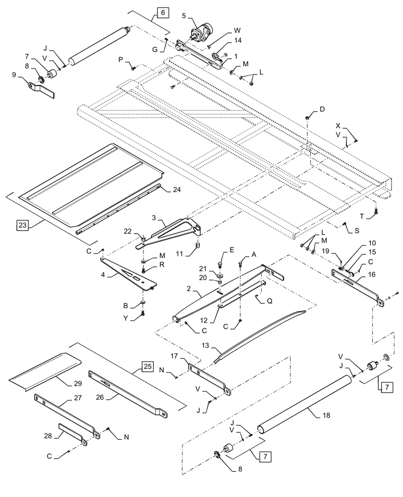 Схема запчастей Case IH 2142 - (09-16) - DRAPERS, DRIVE AND TENSIONER 