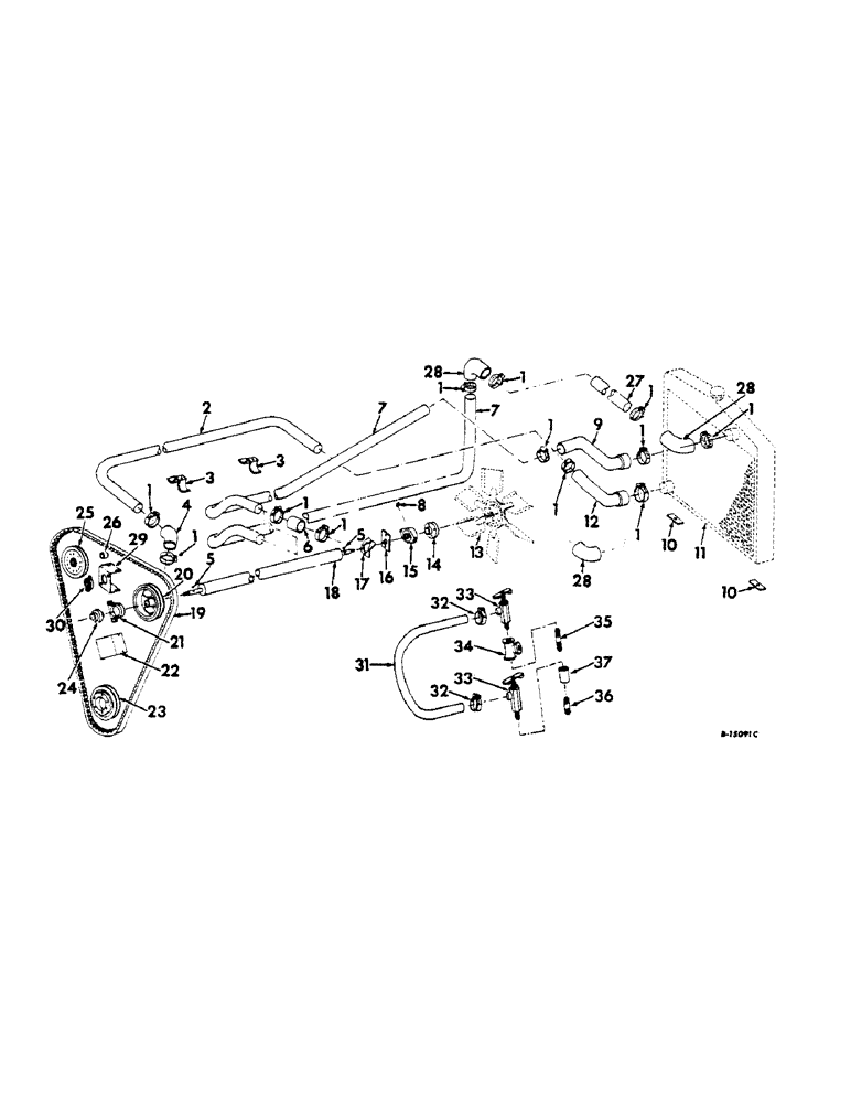 Схема запчастей Case IH 622 - (A-05) - CHASSIS, RADIATOR AND SHEET METAL, RADIATOR CONNECTIONS AND Chassis, Radiator & Sheet Metal