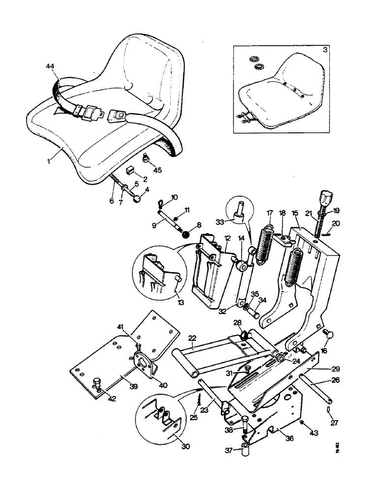 Схема запчастей Case IH 1212 - (L30) - CHASSIS, SUPER COMFORT SUSPENSION SEAT, 885, 990, 995, 996, 1210, 1212 TRACTORS (12) - CHASSIS