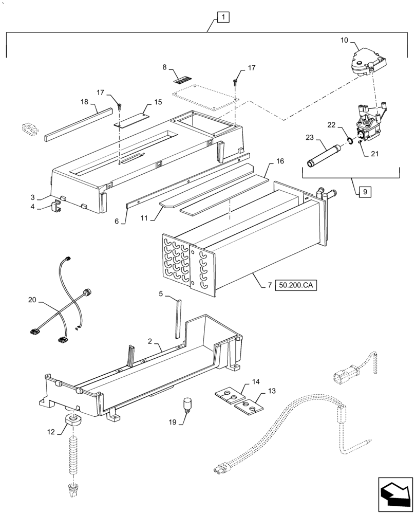 Схема запчастей Case IH PUMA1654 - (50.200.AK) - AUTOMATIC CLIMATE CONTROL - AIR CONDITIONER - BREAKDOWN (50) - CAB CLIMATE CONTROL