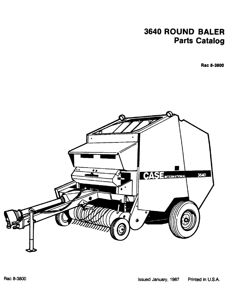 Схема запчастей Case IH 3640 - (01-1) - 3640 ROUND BALER 