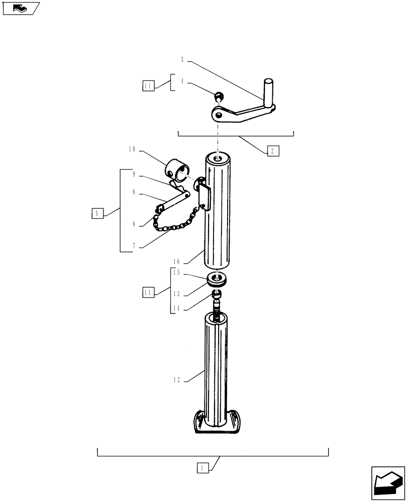 Схема запчастей Case IH COULTER CHAMP - (39.110.01) - JACK BSN 101133 (39) - FRAMES AND BALLASTING