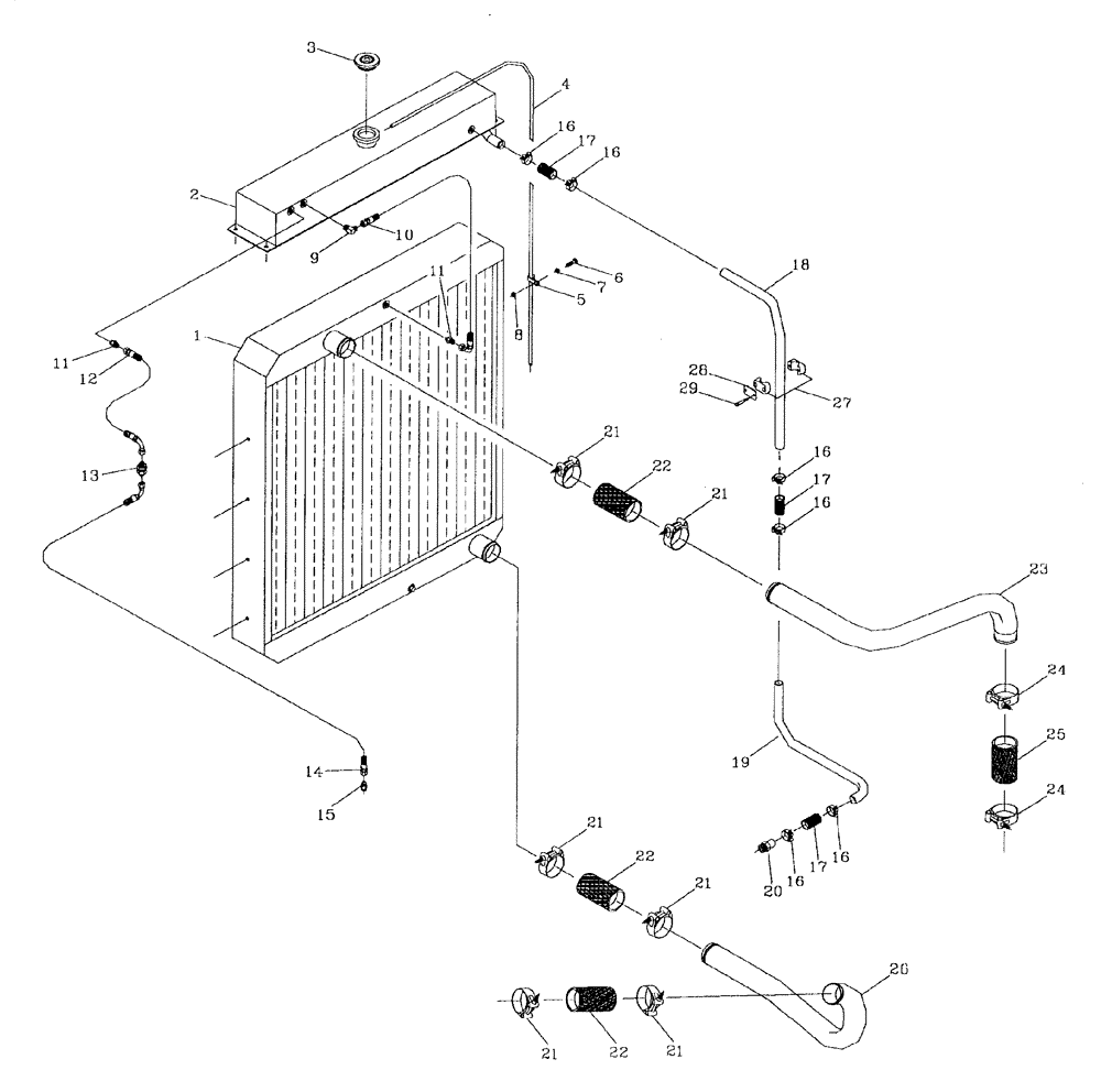 Схема запчастей Case IH 7700 - (C02[07]) - WATER RADIATOR {M11-250} Engine & Engine Attachments