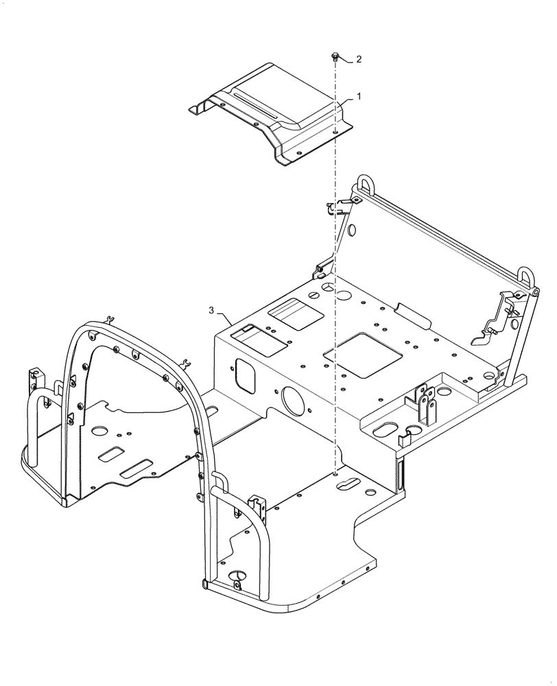 Схема запчастей Case IH FARMALL 45C - (90.150.010) - FRAME (90) - PLATFORM, CAB, BODYWORK AND DECALS