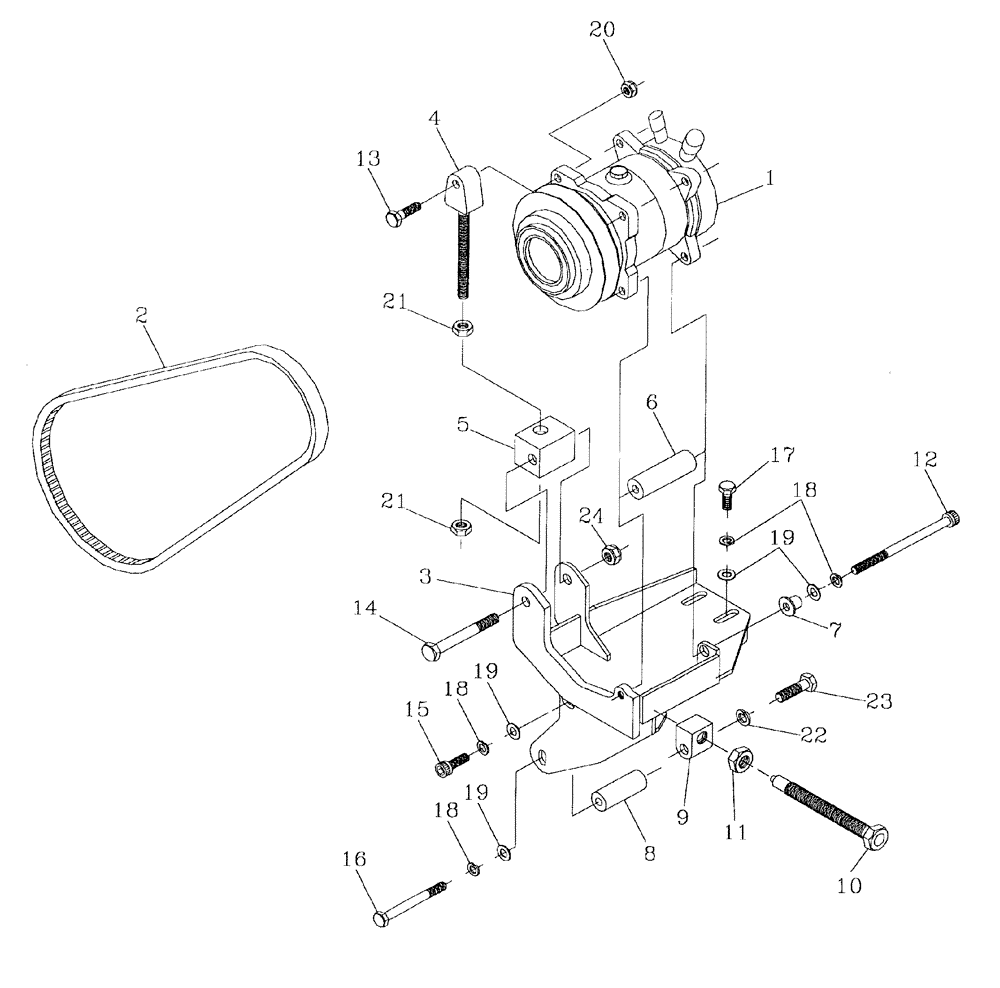 Схема запчастей Case IH 7700 - (A13[03]) - AIR CONDITIONER COMPRESSOR/MOUNT/BELT {108} Mainframe & Functioning Components