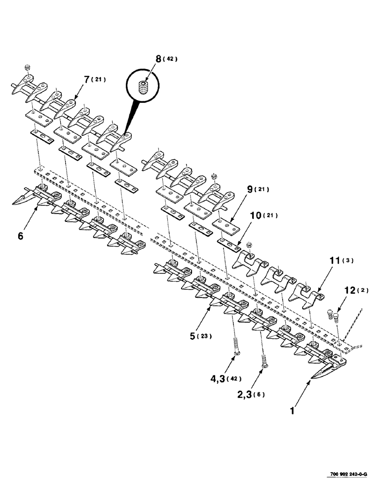 Схема запчастей Case IH 8350 - (3-10) - HOLDDOWN AND GUARD ASSEMBLY, ADJUSTABLE STUB GUARD (09) - CHASSIS