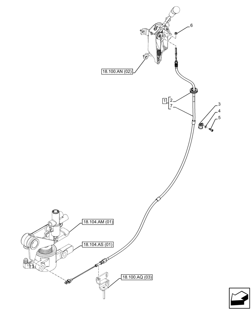 Схема запчастей Case IH FARMALL 85C - (18.100.AQ[02]) - VAR - 743565, 743566, 743594 - PTO CLUTCH, CABLE, CAB (540, 540/540E, 540/1000 RPM, SHUTTLE) (18) - CLUTCH