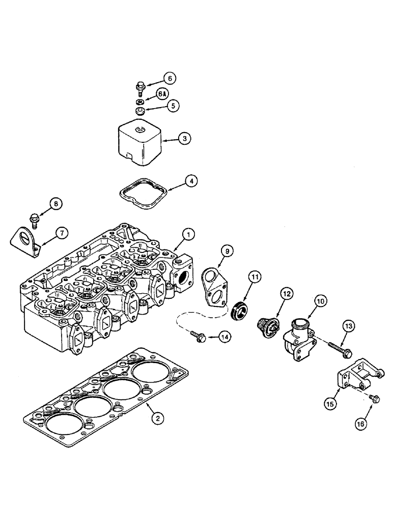 Схема запчастей Case IH 8825 - (10-24) - CYLINDER HEAD COVERS / THERMOSTAT AND HOUSING (02) - ENGINE