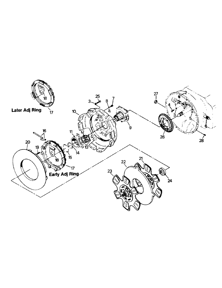 Схема запчастей Case IH ST325 - (04-23) - 15-1/2" CLUTCH ASSEMBLY, ALL 855 CUMMINS, 3406 CAT AND 903 CUMMINS, ST350 (04) - Drive Train