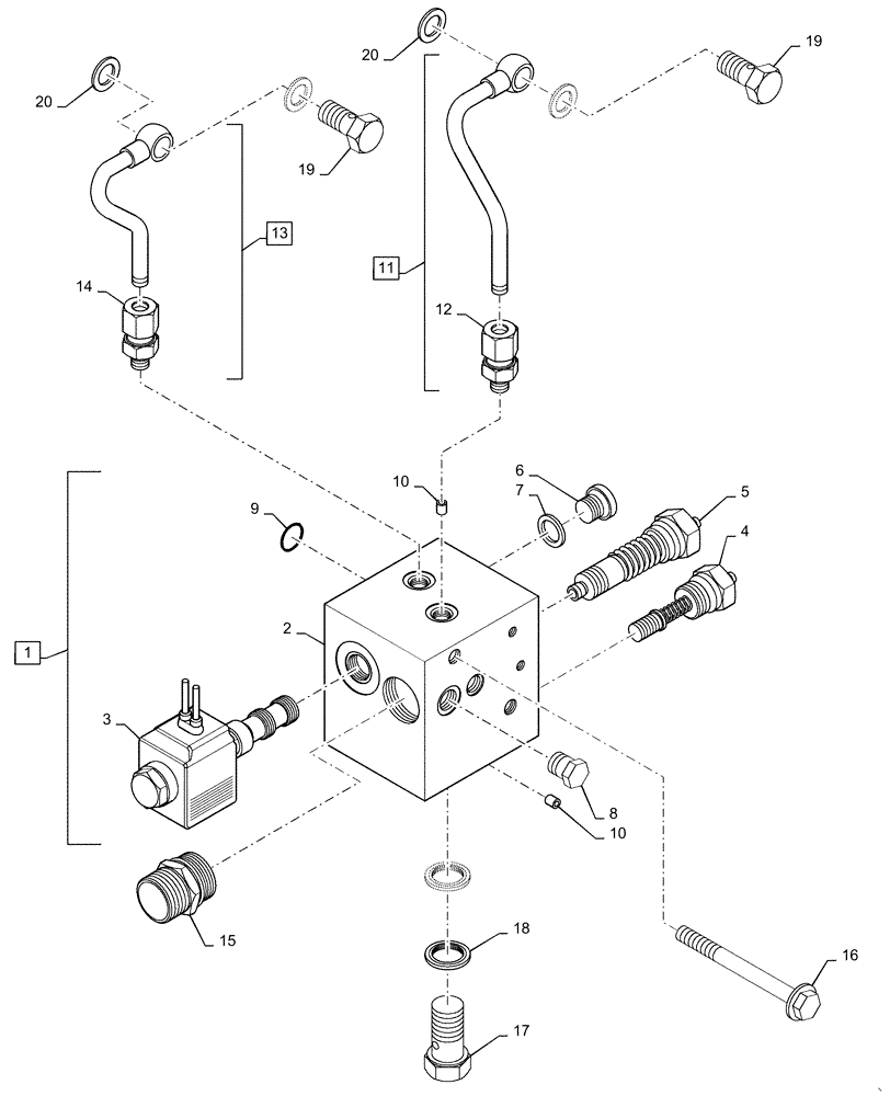 Схема запчастей Case IH FARMALL 40C - (21.135.AQ[02]) - TRANSMISSION CONTROL VALVE, FARMALL 40C, 50C (21) - TRANSMISSION