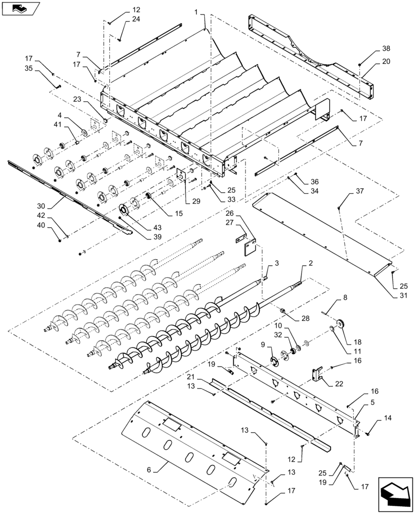 Схема запчастей Case IH 7140 - (74.140.CM) - AUGER BED (74) - CLEANING