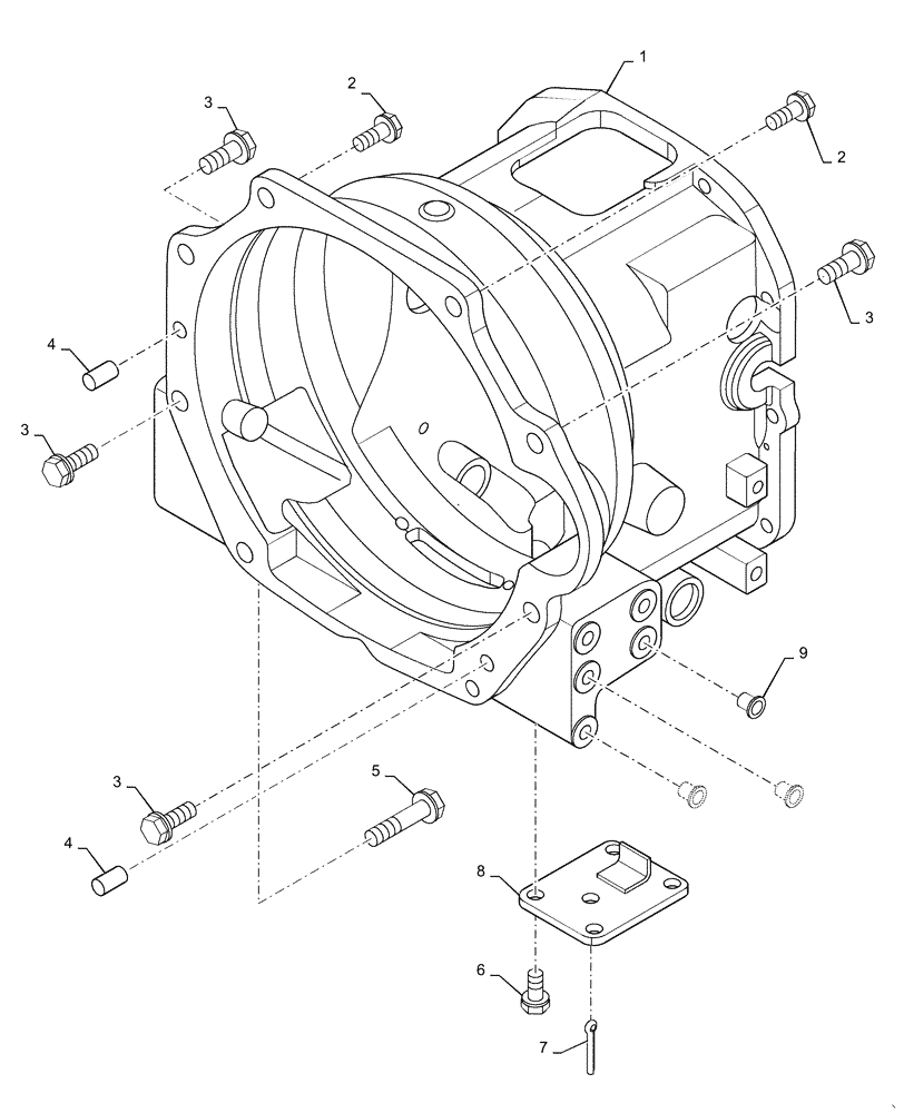 Схема запчастей Case IH FARMALL 30C - (21.110.AB[03]) - HYDROSTATIC TRANSMISSION CLUTCH HOUSING, FARMALL 30C, 35C (21) - TRANSMISSION
