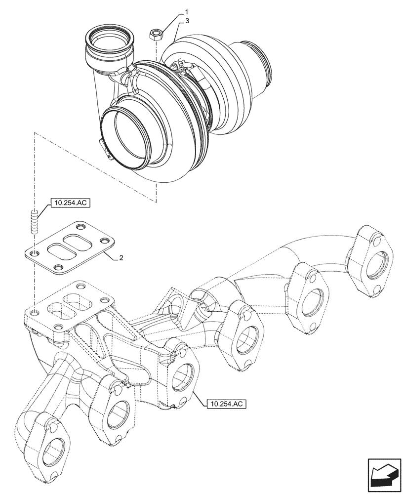 Схема запчастей Case IH F4DFE613N B006 - (10.250.AC) - TURBOCHARGER (10) - ENGINE