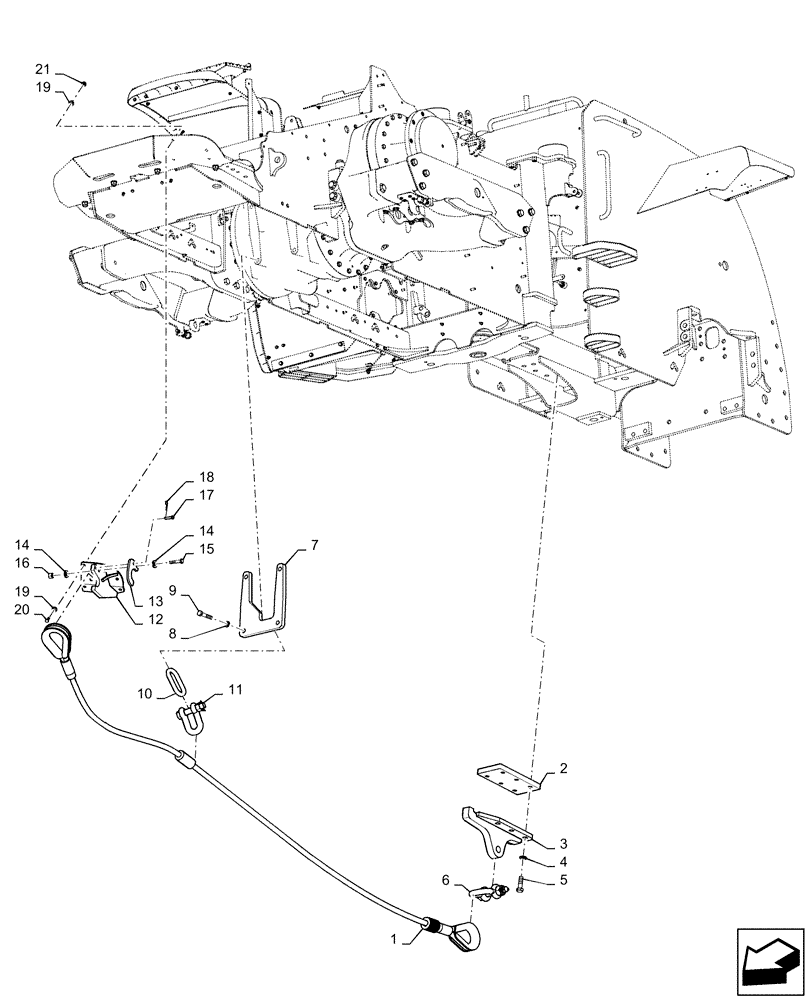 Схема запчастей Case IH QUADTRAC 370 - (37.100.AF[02]) - TOW CABLE, W/O FRONT BALLAST (37) - HITCHES, DRAWBARS & IMPLEMENT COUPLINGS