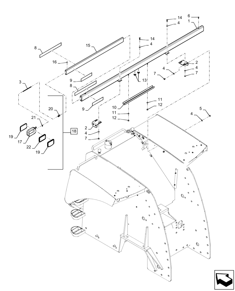 Схема запчастей Case IH QUADTRAC 620 - (55.404.BD[01]) - MARKER LIGHT, ASN ZFF308001 (55) - ELECTRICAL SYSTEMS