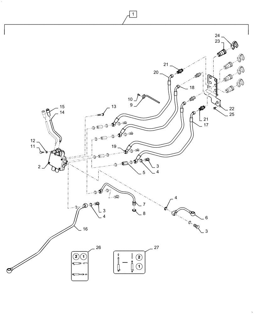 Схема запчастей Case IH FARMALL 50C - (35.204.BE[12]) - REMOTE CONTROL VALVE, FARMALL 40C, 50C (35) - HYDRAULIC SYSTEMS