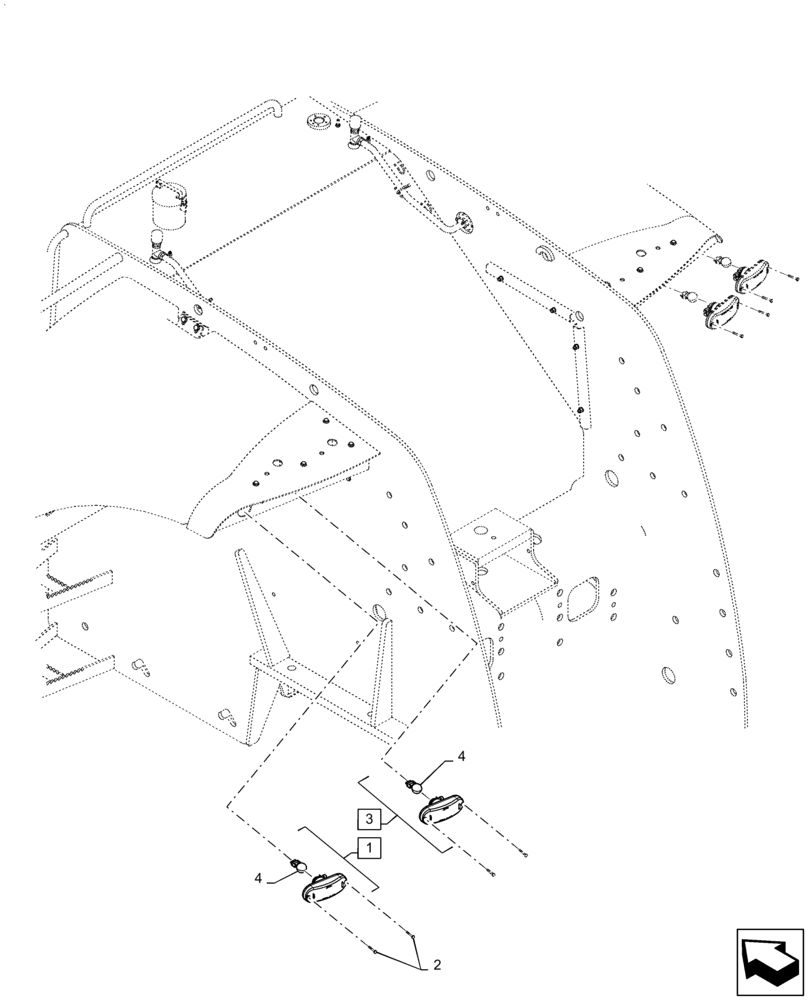 Схема запчастей Case IH QUADTRAC 620 - (55.404.BM[01]) - REAR LIGHT (55) - ELECTRICAL SYSTEMS