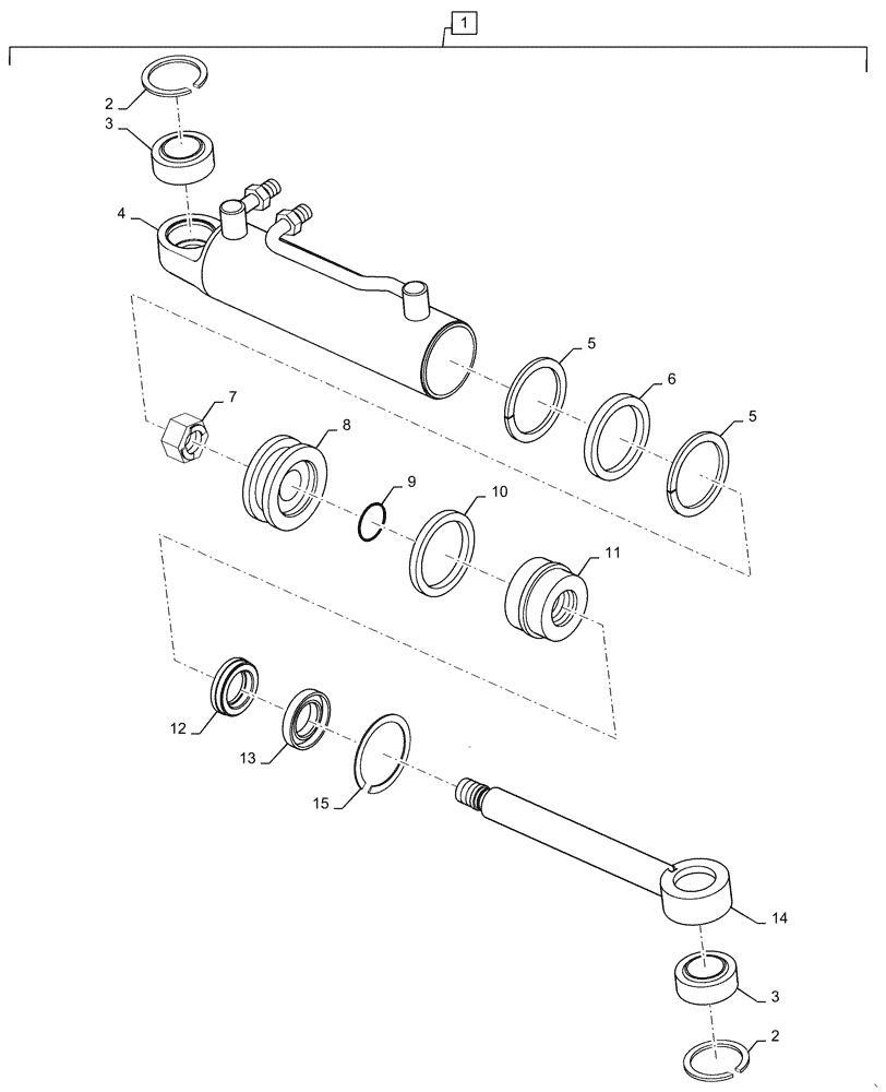 Схема запчастей Case IH FARMALL 30C - (41.216.AN[01]) - STEERING CYLINDER, FARMALL 30C, 35C (41) - STEERING