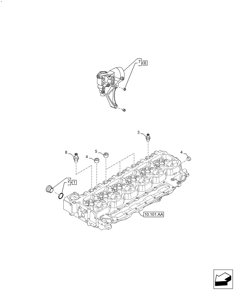 Схема запчастей Case IH F4DFE613B B006 - (10.450.AA) - AIR COMPRESSOR (10) - ENGINE
