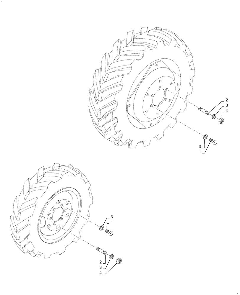 Схема запчастей Case IH FARMALL 35C - (44.520.AB) - WHEEL AND TIRE, FARMALL 30C, 35C, 40C, 50C (44) - WHEELS
