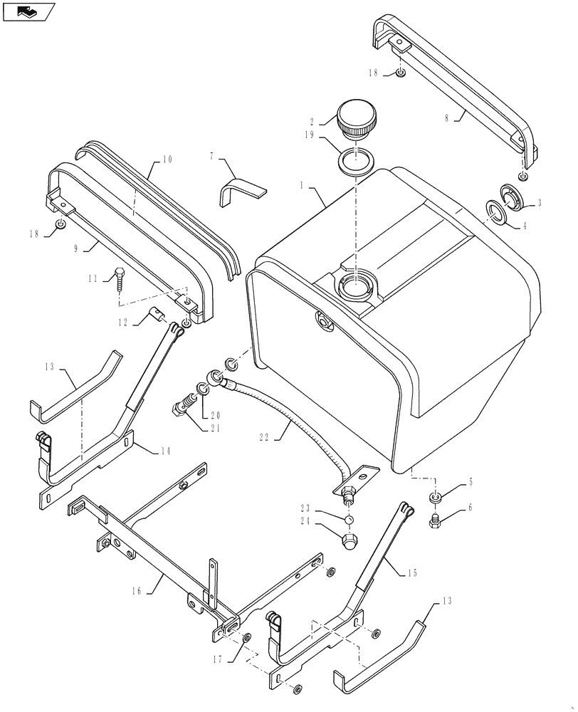 Схема запчастей Case IH 824 - (066) - FUEL TANK (03) - FUEL SYSTEM