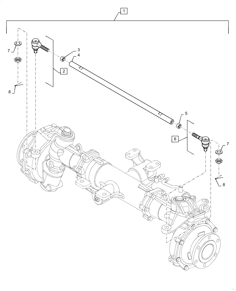 Схема запчастей Case IH FARMALL 35C - (41.106.00[01]) - TIE-ROD ASSY, STEERING CYLINDER, FARMALL 30C, 35C (41) - STEERING
