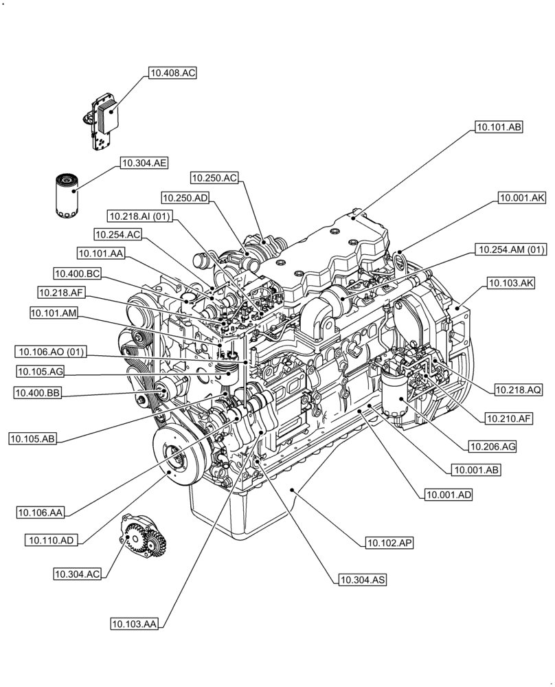 Схема запчастей Case IH F4DFE613M B003 - (00.000.10) - PICTORIAL INDEX - ENGINE (00) - GENERAL & PICTORIAL INDEX