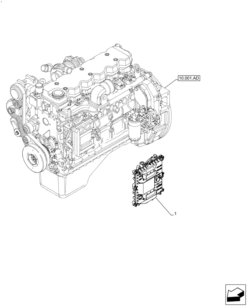 Схема запчастей Case IH F4DFE613B B006 - (55.015.AA) - ENGINE, CONTROL UNIT (55) - ELECTRICAL SYSTEMS