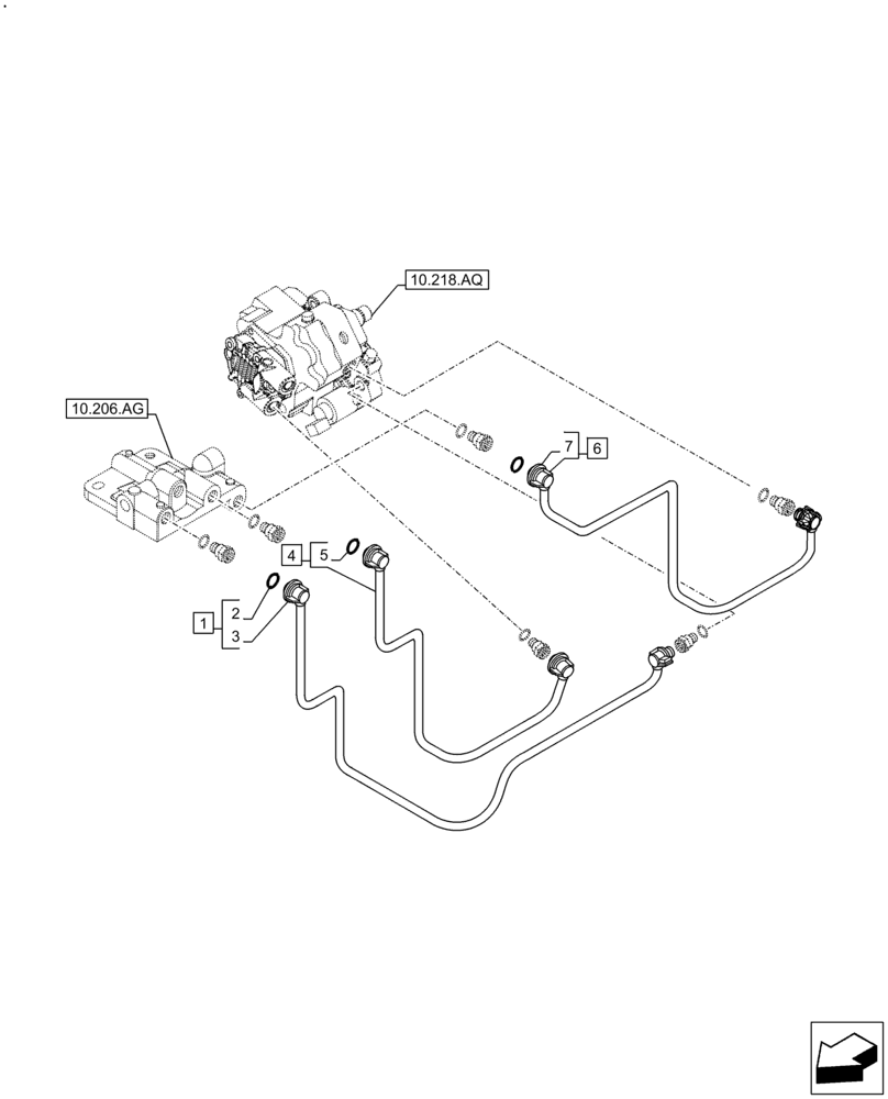 Схема запчастей Case IH F4DFE613K B008 - (10.210.AF) - FUEL LINE (10) - ENGINE