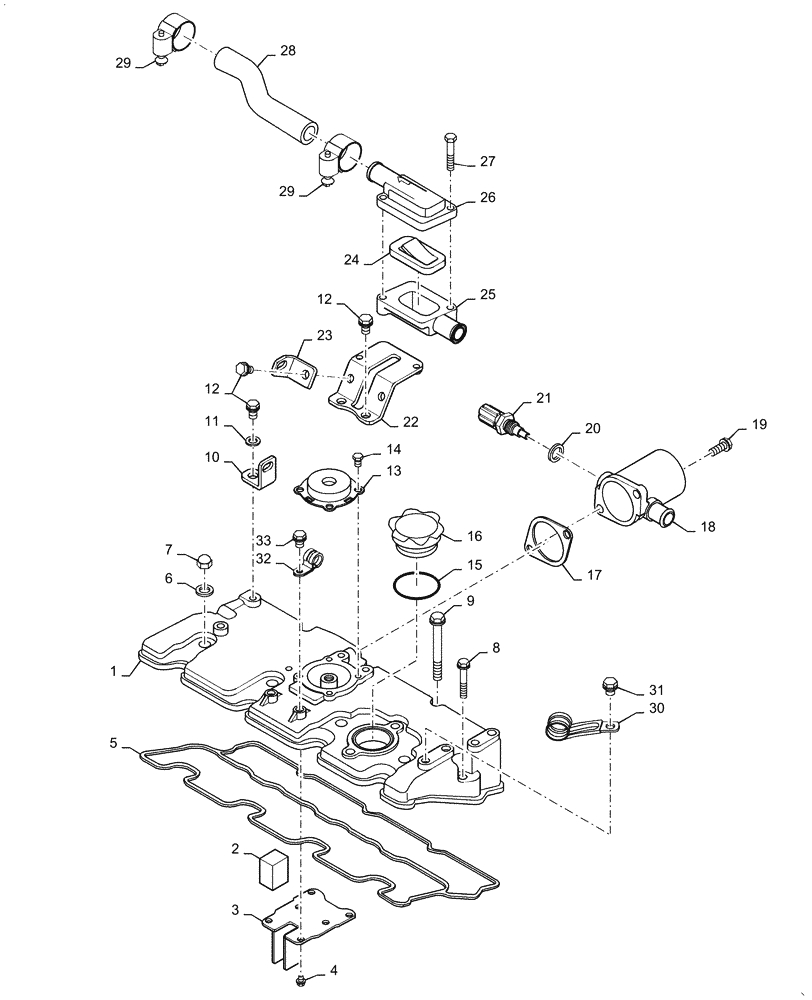 Схема запчастей Case IH FARMALL 40C - (10.106.00[02]) - ROCKER COVER AND CAMSHAFT (10) - ENGINE